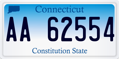 CT license plate AA62554