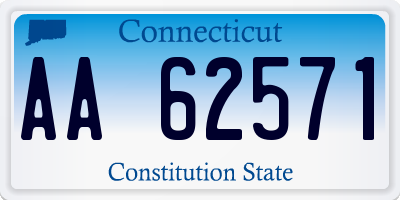 CT license plate AA62571