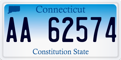 CT license plate AA62574