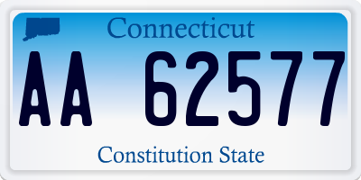 CT license plate AA62577