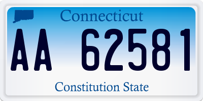 CT license plate AA62581
