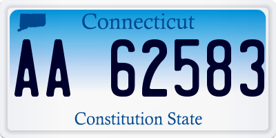 CT license plate AA62583