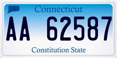 CT license plate AA62587