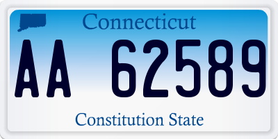 CT license plate AA62589