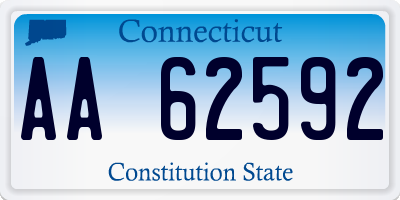 CT license plate AA62592