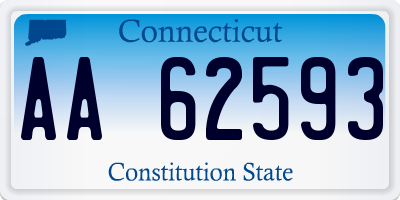 CT license plate AA62593