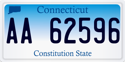 CT license plate AA62596