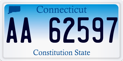 CT license plate AA62597