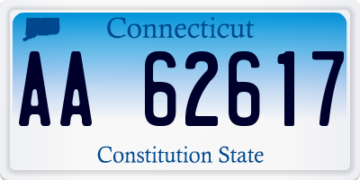CT license plate AA62617
