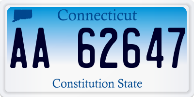 CT license plate AA62647