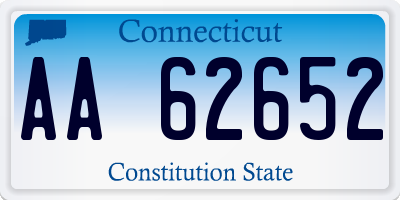 CT license plate AA62652