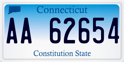 CT license plate AA62654