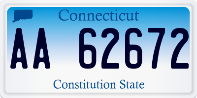 CT license plate AA62672