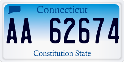 CT license plate AA62674