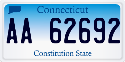 CT license plate AA62692