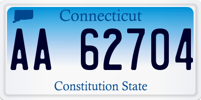 CT license plate AA62704