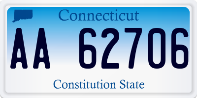 CT license plate AA62706