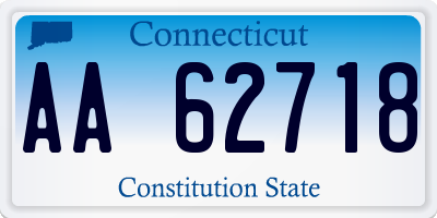 CT license plate AA62718