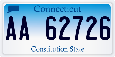 CT license plate AA62726