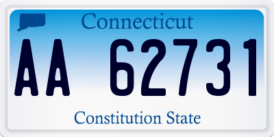 CT license plate AA62731