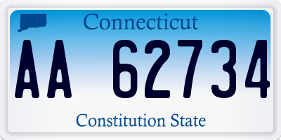 CT license plate AA62734