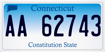 CT license plate AA62743