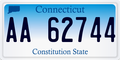 CT license plate AA62744