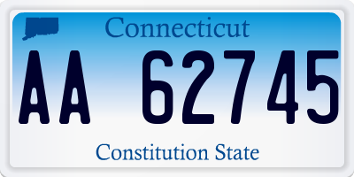 CT license plate AA62745
