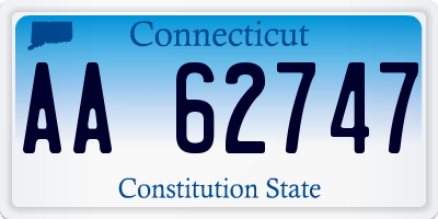 CT license plate AA62747