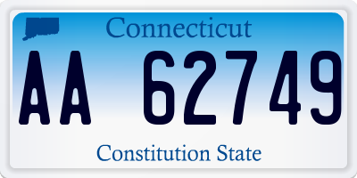 CT license plate AA62749