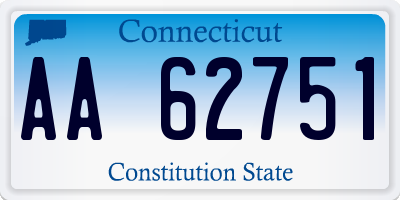 CT license plate AA62751