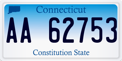 CT license plate AA62753