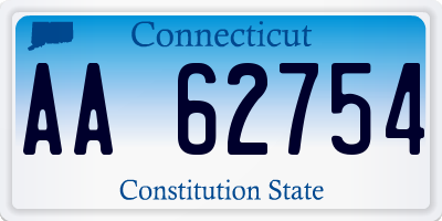 CT license plate AA62754