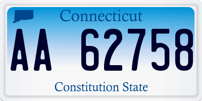 CT license plate AA62758