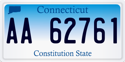 CT license plate AA62761