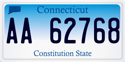 CT license plate AA62768