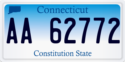 CT license plate AA62772