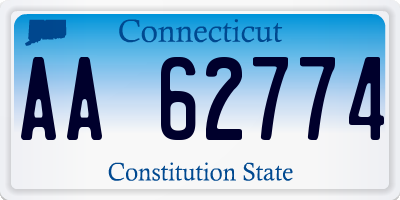 CT license plate AA62774