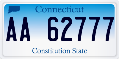 CT license plate AA62777