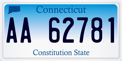 CT license plate AA62781