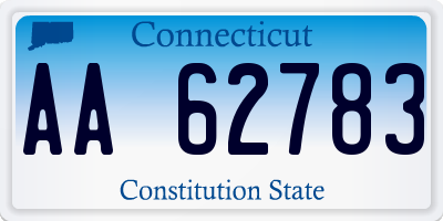 CT license plate AA62783