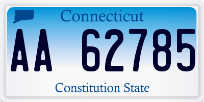 CT license plate AA62785