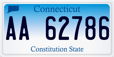 CT license plate AA62786