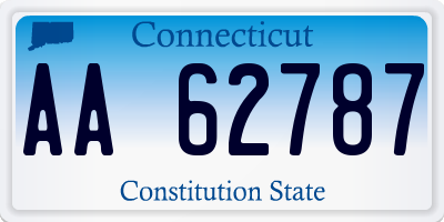 CT license plate AA62787