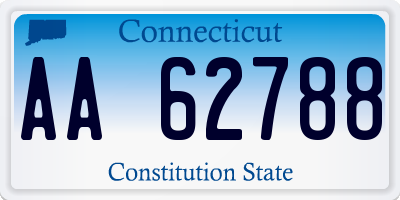 CT license plate AA62788