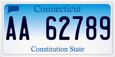 CT license plate AA62789