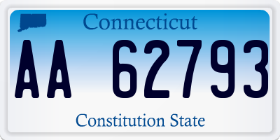 CT license plate AA62793