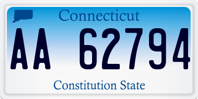 CT license plate AA62794