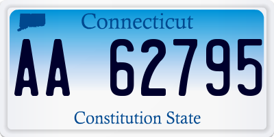 CT license plate AA62795