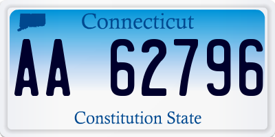 CT license plate AA62796